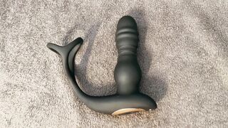 Straight guy trying electric dildo anal fuck machine for the first time