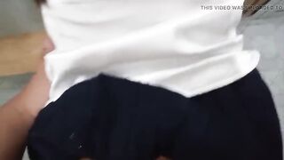 Sissy was fucked in the ass by a man in the bathroom.