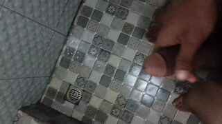 Horny guy with big dick banging in the bathroom