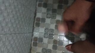 Horny guy with big dick banging in the bathroom