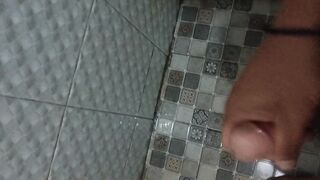 Horny guy with big dick banging in the bathroom