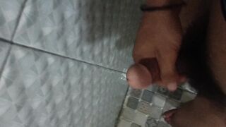 Horny guy with big dick banging in the bathroom