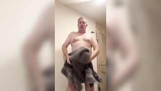 Chubby cool daddy after shower naked - 2 image