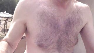 Naked in my backyard and masturbating and exhibition