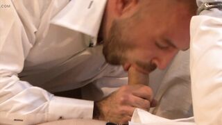 While wearing the cuffs he has been fucked on the sofa by - 7 image