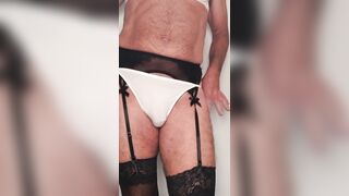 Request Performed Tease in Black Cammi White Panties and Bra