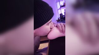 Submissive boy eats his own cumshot from Toy