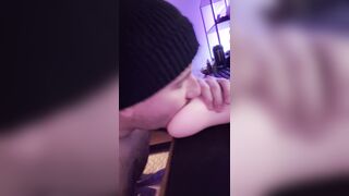 Submissive boy eats his own cumshot from Toy