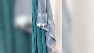 My roommate's brush and towel