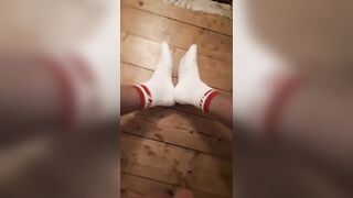 secret wank at night massive cumshot on my socks and the floor
