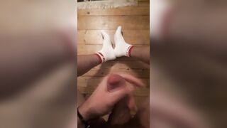 secret wank at night massive cumshot on my socks and the floor - 5 image