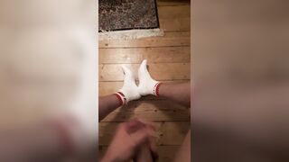 secret wank at night massive cumshot on my socks and the floor