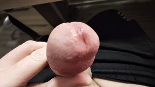 Drops of pleasure on my rock-hard cock