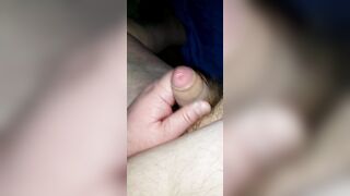 Chub stroking his tiny uncut cock