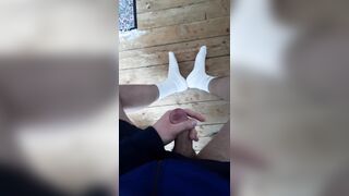 wanking and cumming on my socks part 2