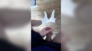 wanking and cumming on my socks part 2