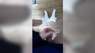 wanking and cumming on my socks part 2