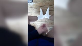 wanking and cumming on my socks part 2