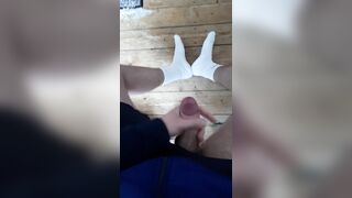 wanking and cumming on my socks part 2