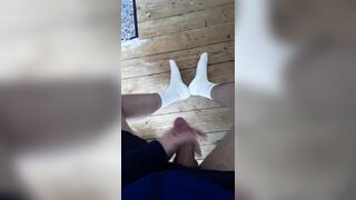 wanking and cumming on my socks part 2