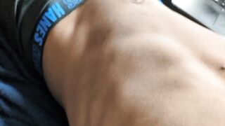 Cumming after a long night of work