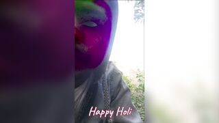 Holi bhabhi ke saath jungle mein lathmar holi #happyholi - 2 image