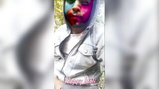 Holi bhabhi ke saath jungle mein lathmar holi #happyholi - 3 image