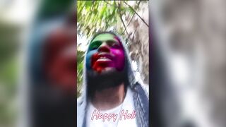 Holi bhabhi ke saath jungle mein lathmar holi #happyholi - 6 image