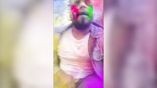 Holi bhabhi ke saath jungle mein lathmar holi #happyholi - 9 image