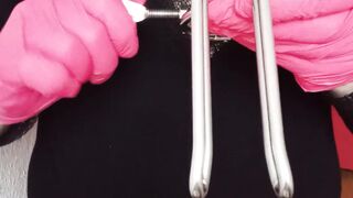 Inserting a Rectal Speculum while being in my Chastity Cage - 1 image