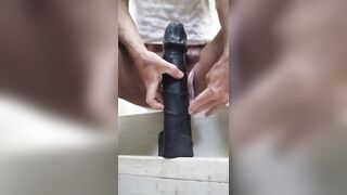 CD Trans in Pink Panties Rides Dildo