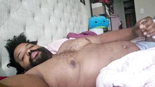 Thick Bearded Bull Strokes His Morning Wood
