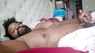 Thick Bearded Bull Strokes His Morning Wood