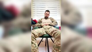 HOT MILITARY JERKING OFF HIS COCK WITH POCKET PUSSY CUMING LIKE CRAZY