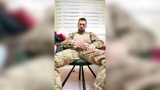 HOT MILITARY JERKING OFF HIS COCK WITH POCKET PUSSY CUMING LIKE CRAZY
