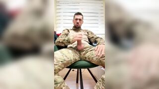 HOT MILITARY JERKING OFF HIS COCK WITH POCKET PUSSY CUMING LIKE CRAZY
