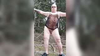 Outdoors Fatty Ass Closeup Balls Hanging