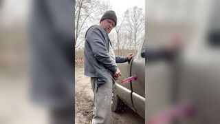 Piss on dildo then suck dildo