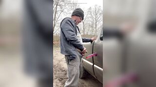 Piss on dildo then suck dildo