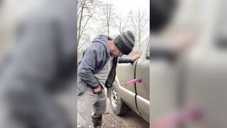 Piss on dildo then suck dildo