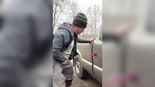 Piss on dildo then suck dildo