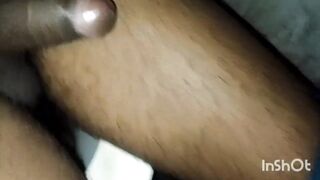 A dirty boy masturbating in memory of his wife inside the bathroom