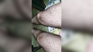 Hairy cumming madly in the bathroom - 10 image