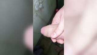 Hairy cumming madly in the bathroom