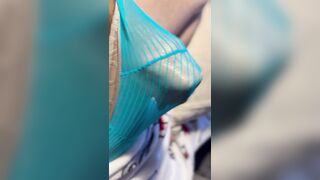 BWC in sheer underwear stroking and cumming 