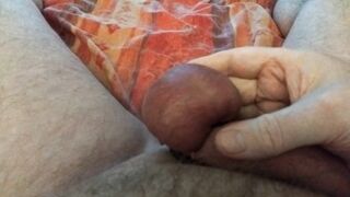 Dad Lies Down and Plays with His Small Cock He Likes to Play with It.