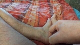 Dad Lies Down and Plays with His Small Cock He Likes to Play with It.