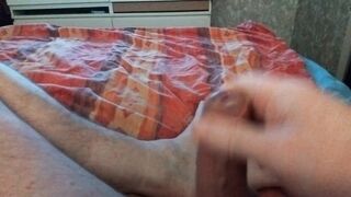 Dad Lies Down and Plays with His Small Cock He Likes to Play with It.