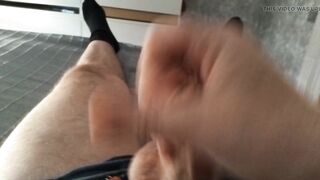 Dad Jerks His Cock Until He Cums