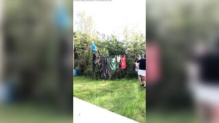 In attire with a schoolgirl dress to gather laundry and for an evening out. - 8 image